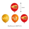 Detailansicht von 12-Zoll Fast-Food-Thema bedruckten Latexballons für Partydekoration. - Latexballons 18 STÜCKE / 12 Zoll