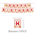 Burger Thema Geburtstag Party Banner Set, süße Fast Food Hängende Dekoration für Kinder. - Banner 15 Stück / 14.2x18.2cm