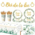 Eukalyptus Braut Party Geschirr Set inklusive Einwegtellern Bechern und Servietten. - 7-teiliges Set 2