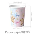 Geschlecht enthüllen Bär Pappbecher Party Zubehör Set 10 Stk rosa blau Babyparty Dekoration - Pappbecher 10 STÜCK
