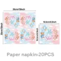 Geschlechterenthüllung Papierservietten mit süßem Teddybär und Luftballons, 20 Stk. - Servietten 20 Stk.