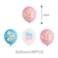 Teddybär Geschlecht enthüllen Party Luftballons 12 Zoll Latex Ballon Set für Babyparty Dekoration - Luftballons (18 Stück/Packung - 12-Zoll)
