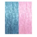Blau und rosa Lametta Vorhang Hintergrund für Geschlecht enthüllen Party Deko Zubehör. - Lametta-Vorhang (1 Stück/Packung)