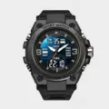 Herren robuste Multifunktions Sportuhr duale Anzeige wasserdichte Outdoor Armbanduhr - Schwarz