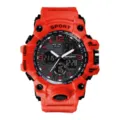 Rode sport elektronisch horloge voor jeugd waterdicht outdoor dubbele display - Rood
