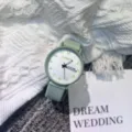 Green student quartz watch for exams, silent design with clear dial, practical for daily wear. - Light Green