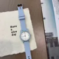Süßigkeiten Farbe Jelly Uhr für Frauen, süßes Katzenohr Design, Studentenstil Quarz Armbanduhr. - Blau