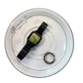 Minimalist black square quartz watch for women with stylish green gradient dial and chic strap. - Green