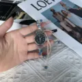 Verstellbare geflochtene Armbandperlen Quarz-Uhr fuer Damen, kleiner Zifferblatt Stil Mode neu - Alternative Römisch Schwarz