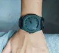 Herren Quarzuhr schwarzes achteckiges Gehäuse arabische Ziffern stilvolle Armbanduhr wasserdicht. - Schwarze Ziffern, komplett schwarze Ausführung