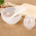 Baby Fruchtbrei Mahlschale Set Kleinkind Nudel Mörser Schüssel Beikost Schüssel mit Löffel - Transparent