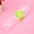 Silicone baby food dispensing spoon squeeze bottle for rice cereal and infant feeding. - Green