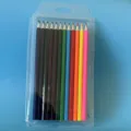 Colored pencils set in clear plastic box, perfect for art drawing, sketching, and school students. - Twelve Colors