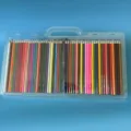 Colored pencils set with transparent plastic storage case, ideal for art drawing, painting, and school. - 50 Colors Single Layer