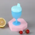 Baby training sippy cup with goblet design, drop resistant plastic milk cup for kids. - Sky Blue