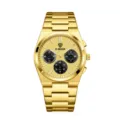 Gold chronograph men's watch waterproof luminous quartz watch luxury business stainless steel watch - Gold Case with Gold Dial