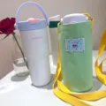 Sac de bouteille d'eau en toile avec sangle et tasse isotherme pour le trajet quotidien. - Sac à Bouteille Vert en Toile Crossbody / Vert