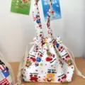 Cute cartoon print canvas drawstring lunch handbag for students and daily commuting use. - Dessert Cherry (Drawstring Bag)
