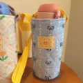 Borsa porta borraccia trapuntata con tracolla simpatico motivo fiocco supporto portatile - Borsa Fiocco Blu