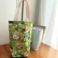 Borsa per il pranzo in tela con motivo a cartoni animati impermeabile carina, borsa bento. - 26x12cm / Borsa Cane Cartoni Animati Verde