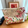 Floral cosmetic bag travel makeup pouch portable zipper storage bag for daily use and travel - Flower Cosmetic Bag / L