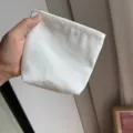 Pequeña bolsa de lona blanca monedero portátil y estuche para compresas de uso diario excelente. - Sin Cordón / 14cm x 14cm x 3cm