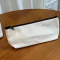Minimalistisches einfarbiges Leinwand-Federmäppchen, japanischer Stil Studenten-Etui weiß. - Weiß