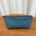 Einfarbige Canvas Federmäppchen in Blaugrün, minimalistische japanische Schreibwarentasche. - Blaugrün