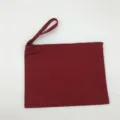 Rote Canvas Tasche mit Gewebebund und Handschlaufe für Makeup und Alltagssnutzung. - Burgunderrot