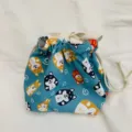 Süße japanische Shiba Inu Kordel-Bento-Tasche wasserdichte Lunchtasche Handtasche für Alltag - Tragestil / Tumbler Hund Cyan