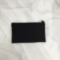 Einfache schwarze Leinwand Reißverschluss Münztasche, minimalistische DIY Handtasche. - Schwarz
