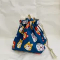 Süße japanische Cartoon Hund Kordelzug Bento Tasche wasserdichte Lunchtasche Handtasche - Daruma Hund Blau