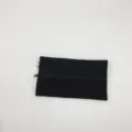 Schwarze Baumwoll-Leinwand lange Stifttasche einfache Reißverschluss Schreibwaren Tasche - Schwarz