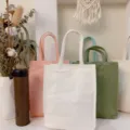 Canvas tote bag casual handbag reusable shopping bag versatile cloth storage bag daily use - White