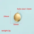 Pendentif medaillon ovale en acier inoxydable poli miroir accessoire bijoux photo - Brillant / 24x16mm / Or