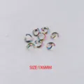 Rainbow stainless steel jump rings 1x6mm, colorful metal split rings for DIY jewelry craft making. - 100pcs Pack / Rainbow