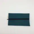 Dunkeltürkiser Baumwoll-Canvas langer Reißverschluss Federmäppchen DIY Aufbewahrung. - Blaugrün