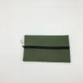 Gruenes Leinen Federmaeppchen blanko DIY Reissverschluss Tasche einfache Schreibwaren Beutel. - Armeegrün