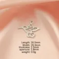 Stainless Steel Kolibri Anhänger Schmuck DIY Zubehör Hohl Vogel Metall Charm 16.5mm - 16.7*20.5mm / Stahlfarben