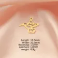 Edelstahl Kolibri Anhänger, gold polierter, durchbrochener Vogel Charm für Schmuckbasteln. - 16.7*20.5mm / 18K Gold Beschichtet