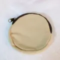 Runde Canvas Münztasche, minimalistische Beiges Geldbörse mit Reißverschluss, tragbar. - Khaki