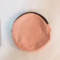 Runde Leinwand Münzbörse süße rosa Reißverschluss Tasche mini tragbare Geldbörse für Damen - Rosa