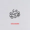 Black stainless steel open jump rings 0.8x6mm DIY necklace jewelry making findings 100pcs - Black