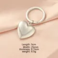 316L stainless steel heart locket keychain openable photo frame pendant silver finish - Heart Locket / Steel