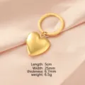 Gold heart locket keychain stainless steel photo frame pendant keyring gift accessory - Heart Locket / Gold