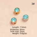 Perline con foro in acciaio inossidabile pietra natale fai da te accessori gioielli. - Perlina con Foro Colore Acciaio / 3 Blu Lago