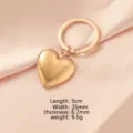 Rose gold heart locket keychain stainless steel photo frame pendant gift for women girls - Heart Locket / Rose Gold