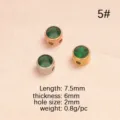 Perline con foro pietra portafortuna in acciaio inossidabile accessori per gioielli - 5 Verde Scuro
