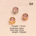 Perline con foro pietra portafortuna in acciaio inox gioielli DIY strass rosa 7.5mm - 6 Viola Chiaro