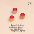Perla foro rosso cristallo acciaio inossidabile pietra natale fai da te gioielli componente - Stile 7 Rosso